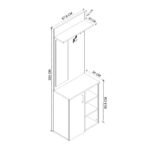 Έπιπλο εισόδου Norva Megapap χρώμα sapphire oak - ανθρακί 67,8x36,3x200,6εκ. - Image 5