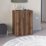 Παπουτσοθήκη - Ντουλάπι Manolo Megapap χρώμα καπνιστή καρυδιά 60x38x81,4εκ. - Image 3