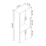 Ντουλάπα κουζίνας Armado Megapap χρώμα λευκό 60x32x140εκ. - Image 5