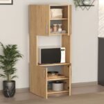 Ντουλάπα κουζίνας Armado Megapap χρώμα sapphire oak 60x32x140εκ. - Image 2
