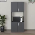 Ντουλάπα κουζίνας Armado Megapap χρώμα ανθρακί 60x32x140εκ. - Image 3