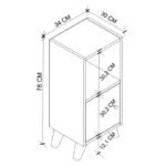 Κομοδίνο Vira Megapap χρώμα λευκό 34x30x78εκ. - Image 5