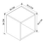 Κομοδίνο επιτοίχιο Beny Megapap χρώμα λευκό 34x30,3x34εκ. - Image 4
