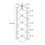 Βιβλιοθήκη γωνιακή Lidia Megapap χρώμα μαύρο - καπνιστή καρυδιά 33,5x33,5x180εκ. - Image 4
