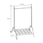 Επιδαπέδια κρεμάστρα Selman Megapap μεταλλική χρώμα μαύρο 87,6x36x136εκ. - Image 4