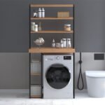 Έπιπλο πλυντηρίου Berkus Megapap χρώμα pine oak 90x60x178εκ. - Image 2