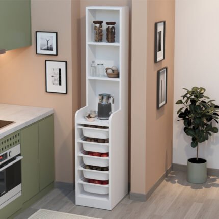 Βρες το Έπιπλο κουζίνας - μπάνιου Utah Megapap με 5 συρτάρια χρώμα λευκό 34