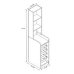 Έπιπλο κουζίνας - μπάνιου Utah Megapap με 5 συρτάρια χρώμα λευκό 34,6x44,3x178εκ. - Image 5
