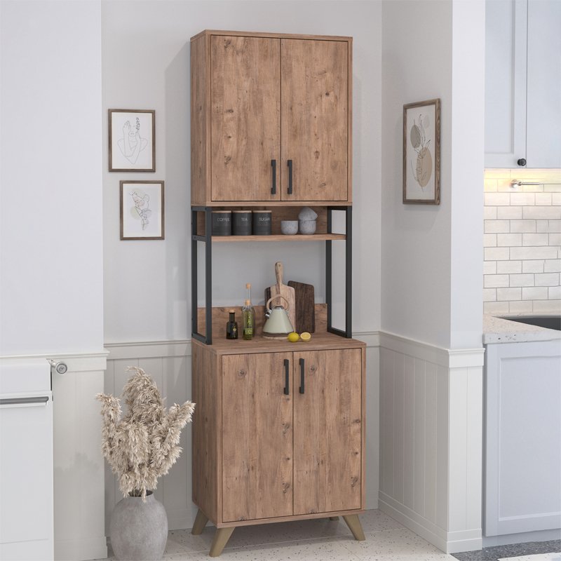 Έπιπλο κουζίνας Sedef Megapap χρώμα pine oak 61x40x202 Βρες το Έπιπλο κουζίνας Sedef Megapap χρώμα pine oak 61x40x202