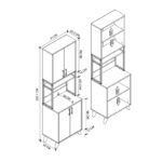 Έπιπλο κουζίνας Sedef Megapap χρώμα pine oak 61x40x202,1εκ. - Image 5