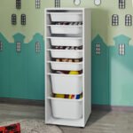 Συρταριέρα κουζίνας - μπάνιου Kayra Megapap με 7 συρτάρια χρώμα λευκό 45,4x30x125εκ. - Image 3