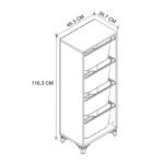 Συρταριέρα κουζίνας - μπάνιου Kayra I Megapap με 4 συρτάρια χρώμα λευκό 45,3x29,7x116,3εκ. - Image 5