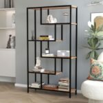 Βρες το Βιβλιοθήκη Larissa Megapap χρώμα μαύρο - pine oak 90x30x159εκ. σε μοναδική τιμή στο clickforshop.gr