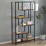 Βιβλιοθήκη Larissa Megapap χρώμα μαύρο - pine oak 90x30x159εκ. - Image 2