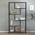 Βιβλιοθήκη Larissa Megapap χρώμα μαύρο - pine oak 90x30x159εκ. - Image 3