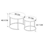 Τραπεζάκι σαλονιού σετ 2 τμχ Hilal Megapap χρώμα pine oak Ø66x49,5εκ. - Image 5