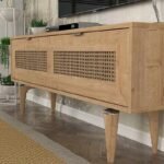 Έπιπλο τηλεόρασης Sirona Megapap χρώμα sapphire oak 140x30x55εκ. - Image 5