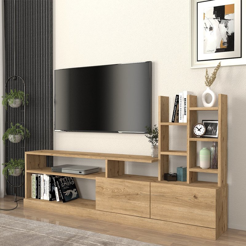 Σύνθεση τηλεόρασης Pesaro Megapap χρώμα sepet oak 165x25x91 Βρες το Σύνθεση τηλεόρασης Pesaro Megapap χρώμα sepet oak 165x25x91