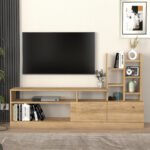 Σύνθεση τηλεόρασης Pesaro Megapap χρώμα sepet oak 165x25x91,3εκ. - Image 3