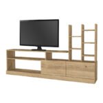 Σύνθεση τηλεόρασης Pesaro Megapap χρώμα sepet oak 165x25x91,3εκ. - Image 5