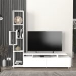 Σύνθεση τηλεόρασης Tulip Megapap χρώμα λευκό 160x29,5x160εκ. - Image 3