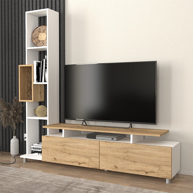 Σύνθεση τηλεόρασης Tulip Megapap χρώμα λευκό - sepet oak 160x29 Βρες το Σύνθεση τηλεόρασης Tulip Megapap χρώμα λευκό - sepet oak 160x29