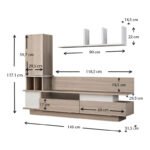 Σύνθεση τηλεόρασης Almeria Megapap χρώμα λευκό - cordoba 149x29,5x117εκ. - Image 4