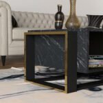 Τραπεζάκι σαλονιού Serina Megapap χρώμα μαύρο εφέ μαρμάρου 107x60x40εκ. - Image 3