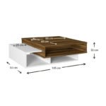 Τραπεζάκι σαλονιού Tab Megapap χρώμα λευκό - καρυδί 105x60x32εκ. - Image 5