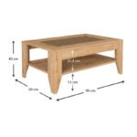 Τραπεζάκι σαλονιού Madura Megapap χρώμα sapphire oak 90x60x40εκ. - Image 5