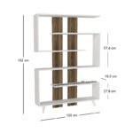 Βιβλιοθήκη Rain Megapap χρώμα λευκό - καρυδί 120x19,5x162εκ. - Image 5