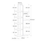 Βιβλιοθήκη Tree Megapap χρώμα λευκό 45x21,4x121,8εκ. - Image 5