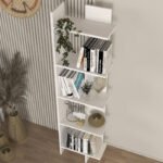 Βιβλιοθήκη Perla Megapap χρώμα λευκό 48x22x170εκ. - Image 3