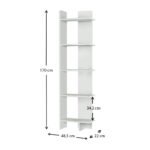 Βιβλιοθήκη Perla Megapap χρώμα λευκό 48x22x170εκ. - Image 5