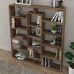 Βιβλιοθήκη Ample Megapap χρώμα καρυδί 125x22x135,7εκ. - Image 3