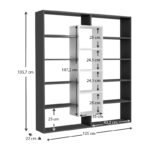 Βιβλιοθήκη Ample Megapap χρώμα μαύρο - λευκό 125x22x135,7εκ. - Image 3