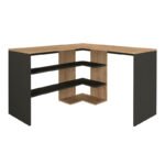 Γραφείο εργασίας Stylo Megapap χρώμα sapphire oak -  ανθρακί 120x120x73,8εκ. - Image 4