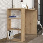 Γραφείο εργασίας Netenia Megapap χρώμα sapphire oak 90x40x74εκ. - Image 3