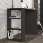 Γραφείο εργασίας Netenia Megapap χρώμα ανθρακί 90x40x74εκ. - Image 3