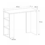 Γραφείο εργασίας Netenia Megapap χρώμα ανθρακί 90x40x74εκ. - Image 5