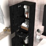 Ντουλάπι κουζίνας - μπάνιου Selina Megapap χρώμα sencron black 35x31x179εκ. - Image 3