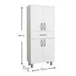 Ντουλάπι κουζίνας - μπάνιου Montana Megapap χρώμα λευκό 59,4x31,5x140εκ. - Image 4