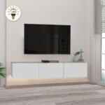 Βρες το Έπιπλο τηλεόρασης επιτοίχιο Damla Megapap με LED χρώμα λευκό 180x29