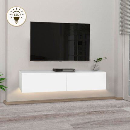 Βρες το Έπιπλο τηλεόρασης επιτοίχιο Aristo Megapap με LED χρώμα λευκό 135x31