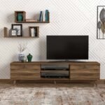Έπιπλο τηλεόρασης Seddra Megapap χρώμα καρυδί 180x31,5x45εκ. - Image 3