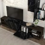 Σύνθεση τηλεόρασης River Megapap χρώμα μαύρο rebab - μαύρο εφέ μαρμάρου 240x36,6x47εκ. - Image 4