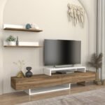 Βρες το Έπιπλο τηλεόρασης Nirvana Megapap χρώμα καρυδί - λευκό 180x31