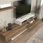 Έπιπλο τηλεόρασης Nirvana Megapap χρώμα καρυδί - λευκό 180x31,3x41,7εκ. - Image 5