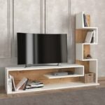 Βρες το Έπιπλο τηλεόρασης Metehan Megapap χρώμα λευκό - sapphire oak 149