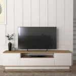 Έπιπλο τηλεόρασης Fedya Megapap χρώμα λευκό - sapphire oak 180x45x44,6εκ. - Image 3